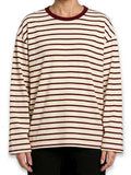 Burgundy Stripe Oversized Tee