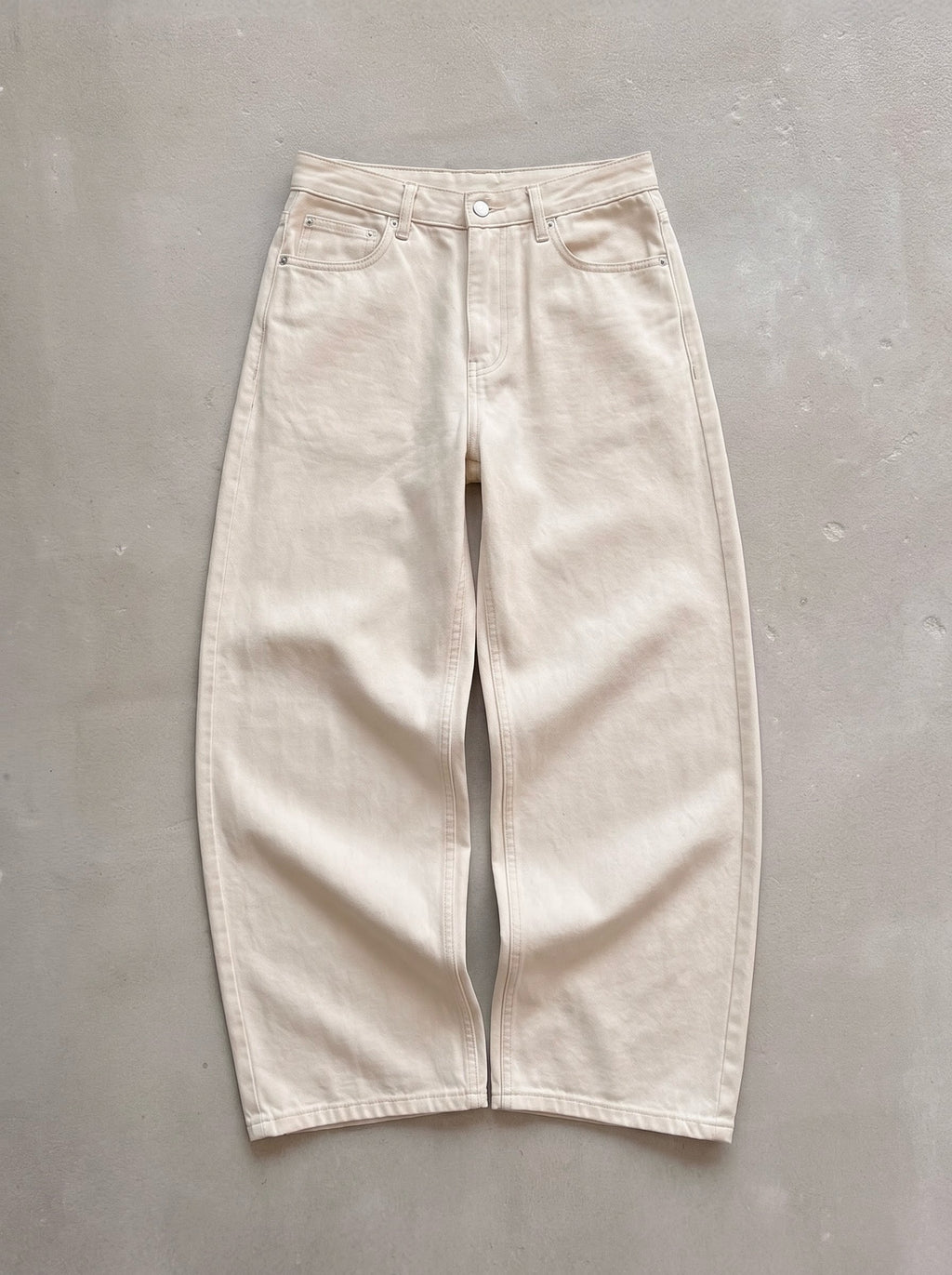 Women’s Cream Wide Leg Jeans