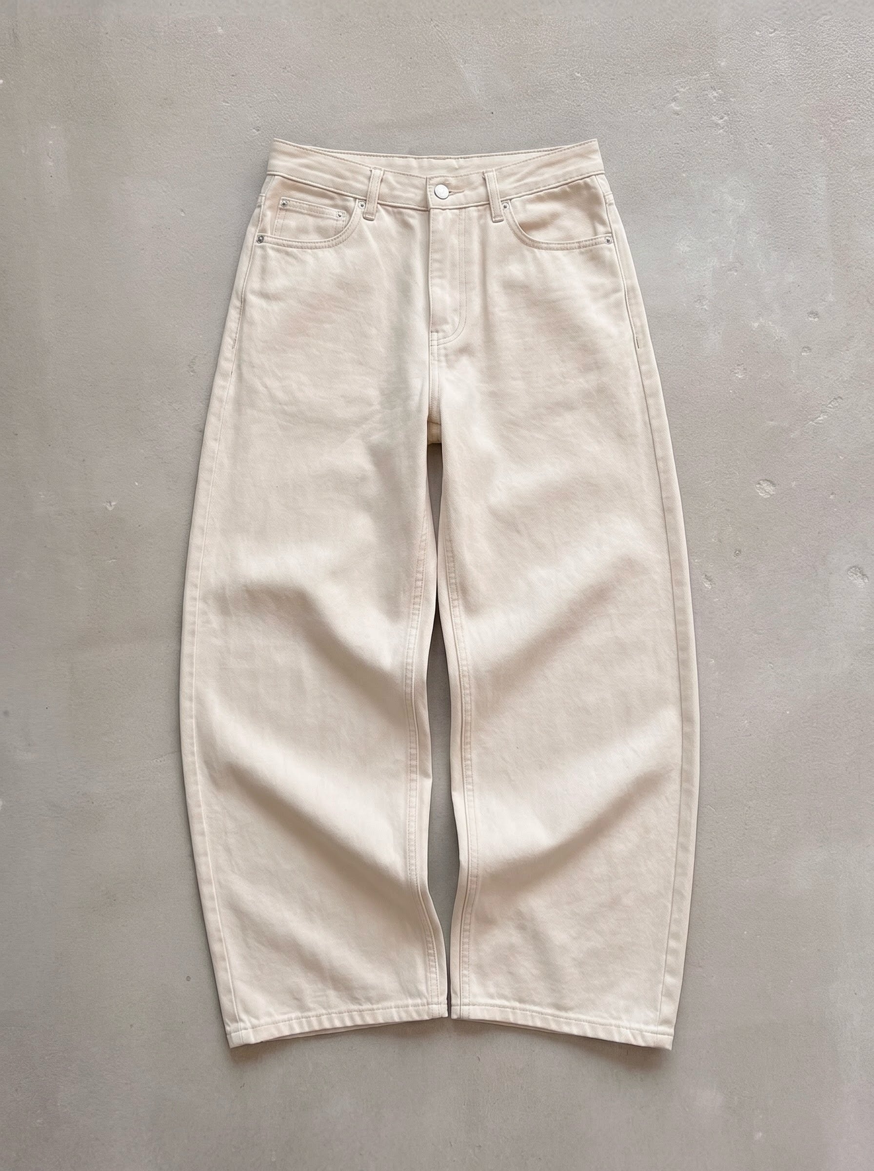 Women’s Cream Wide Leg Jeans