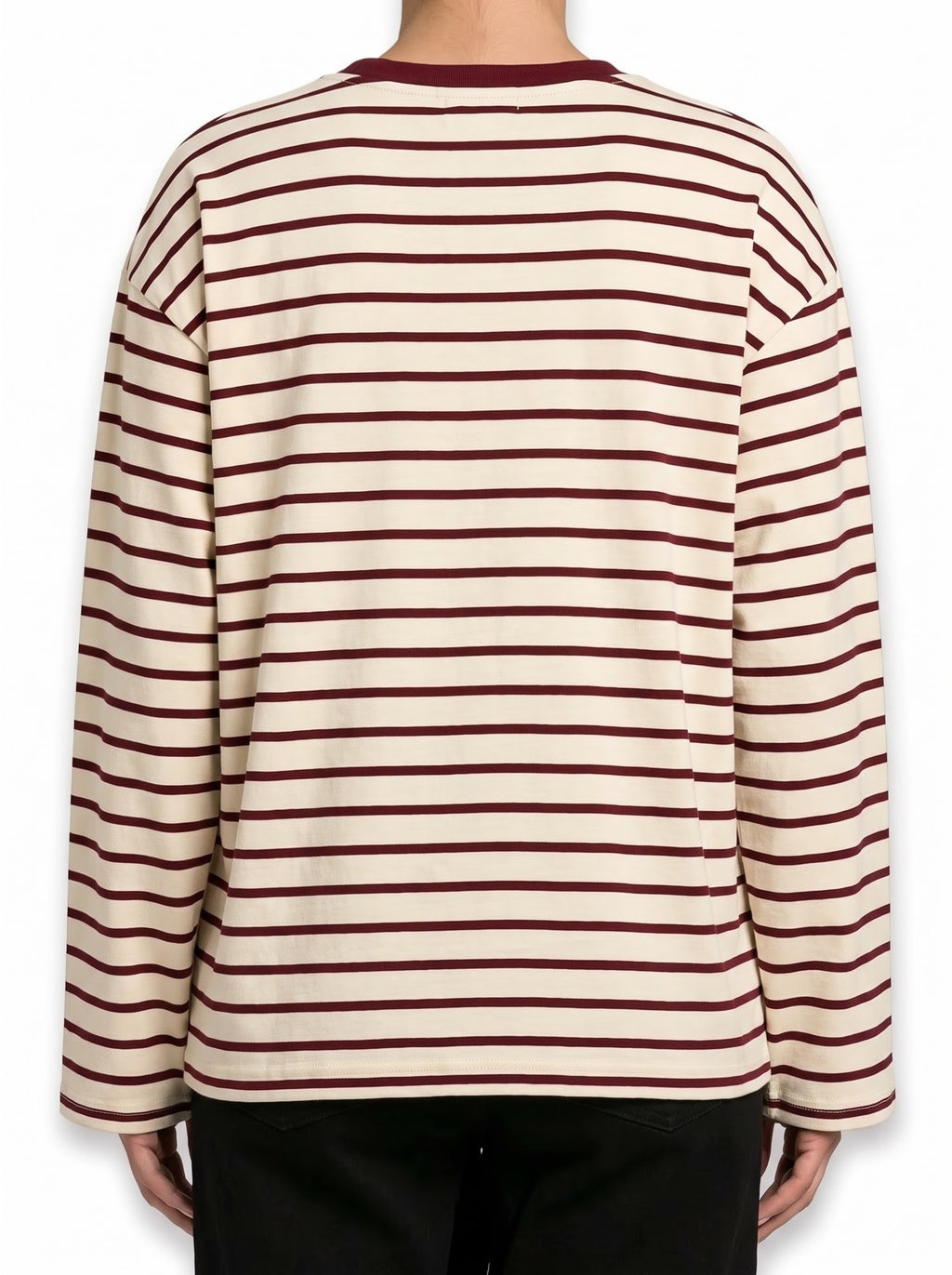 Burgundy Stripe Oversized Tee