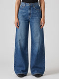 Wide-Leg Blue Denim Jeans